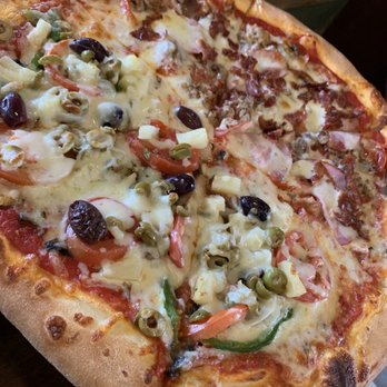 Woody's Pizza - Half Veggie Pizza /Half Meathead - Pizza Near Me - Folly Beach, South Carolina Woody's Pizza - Half Veggie Pizza /Half Meathead - Pizza Near Me - Folly Beach, South Carolina
