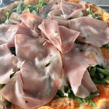 Cafe Epicure - Burrata Pizza (added mortadella)...will not disappoint! - Italian Near Me - Sarasota, Florida