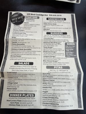 Menu photo 1 Coolidge Patio Grill Coolidge, AZ