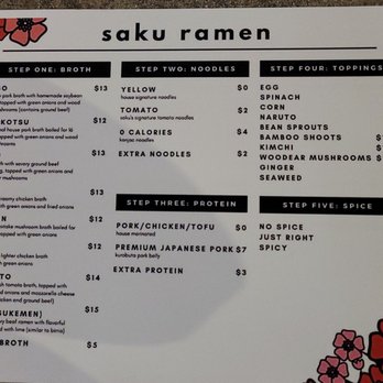 Saku Ramen - Menue - Ramen Near Me - Riverside, California Saku Ramen - Menue - Ramen Near Me - Riverside, California