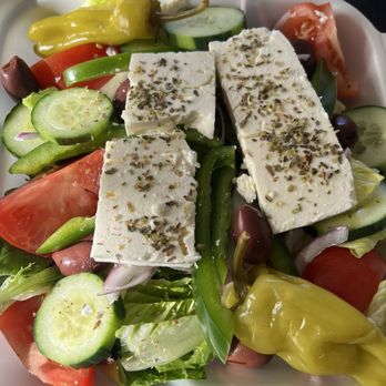 Mykonos Express - Lrg Greek salad - Mediterranean Near Me - Plainville, Connecticut Mykonos Express - Lrg Greek salad - Mediterranean Near Me - Plainville, Connecticut