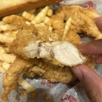 Raising Cane's Chicken Fingers - Raw chicken undercooked - Fast Food Near Me - Tomball, Texas Raising Cane's Chicken Fingers - Raw chicken undercooked - Fast Food Near Me - Tomball, Texas