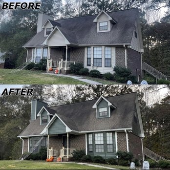 North Jefferson Painting - We added character to this house by painting the trim white, and the siding hunter green. What an upgrade from everything being one color! - Painters Near Me North Jefferson Painting - We added character to this house by painting the trim white, and the siding hunter green. What an upgrade from everything being one color! - Painters Near Me