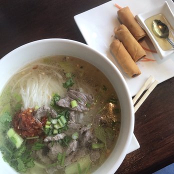 Green Mango Thai - Beef rice noodle soup and spring rolls! - Thai Near Me - Rancho Cucamonga, California