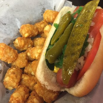 Flub A Dub Chub's - Chicago style hot dog #1 on the menu - refreshing and perfectly cooked tots - Hot Dogs Near Me - Chicago, Illinois Flub A Dub Chub's - Chicago style hot dog #1 on the menu - refreshing and perfectly cooked tots - Hot Dogs Near Me - Chicago, Illinois