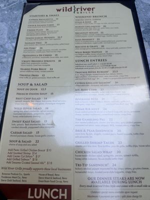 Menu photo 1 Wild River Grille Reno, NV