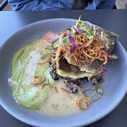 Halibut. Best dish of the meal. The sauce was absolutely to die for, and the fish was cooked perfectly, skin crispness was perfect.