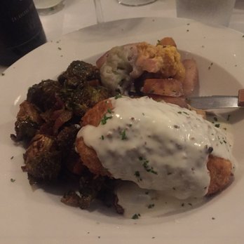 Grounds Restaurant - Chicken Cordon Bleu with crispy brussel sprouts. - New American Near Me - Murphys, California