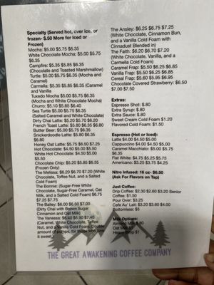Menu photo 1 The Great Awakening Coffee Summerville, GA Menu photo 1 The Great Awakening Coffee Summerville, GA