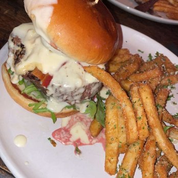 The Whiskey - The salted Pear burger, with truffle fries. - American Near Me - Orlando, Florida The Whiskey - The salted Pear burger, with truffle fries. - American Near Me - Orlando, Florida