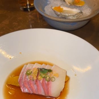 Uchi Dallas - Orange foam oysters etc - Japanese Near Me - Dallas, Texas