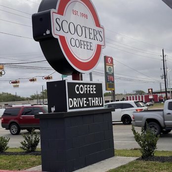 Scooter's Coffee - a sign for a coffee shop - Coffee & Tea Near Me - Katy, Texas