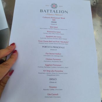 Battalion - Restaurant week menu - Italian Near Me - San Antonio, Texas