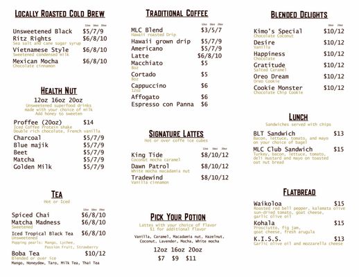 Menu photo 5 Mauna Lani Coffee Company Kamuela, HI Menu photo 5 Mauna Lani Coffee Company Kamuela, HI