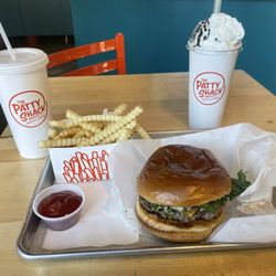 Patty Shack - Classic burger with fries and a shake.