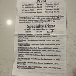 Napoli Pizza - Menu