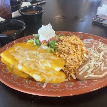 Alejos Hut - Cheese enchiladas with queso. - Mexican Near Me - Henderson, Texas