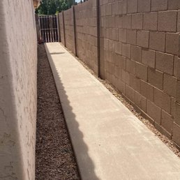 Side yard, weeds gone