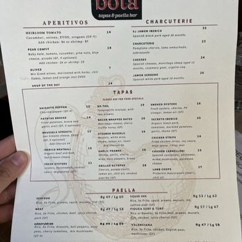 Bota - Menu - Spanish Near Me - San Francisco, California Bota - Menu - Spanish Near Me - San Francisco, California