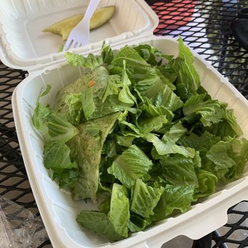 Honolua Store - Mahi Mahi wrap with no spread and plain lettuce "salad" - Coffee & Tea Near Me - Lahaina, Hawaii
