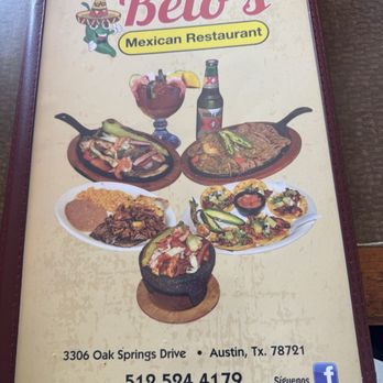 Beto's Mexican Restaurant - Menu - Mexican Near Me - Austin, Texas Beto's Mexican Restaurant - Menu - Mexican Near Me - Austin, Texas