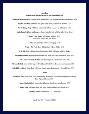 Menu photo 1 Financier Chesapeake Oxford, MD