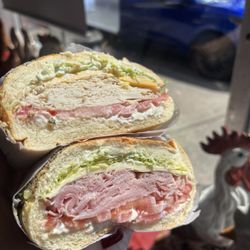 Rooster’s Market - Turkey and yellow, ham and Swiss
