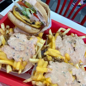 In-N-Out Burger - Double meat burger and fries. Both animal style - Burgers Near Me - Frisco, Texas