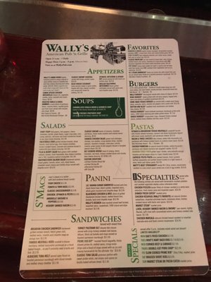 Menu photo 5 Wally's American Pub N Grill Phoenix, AZ
