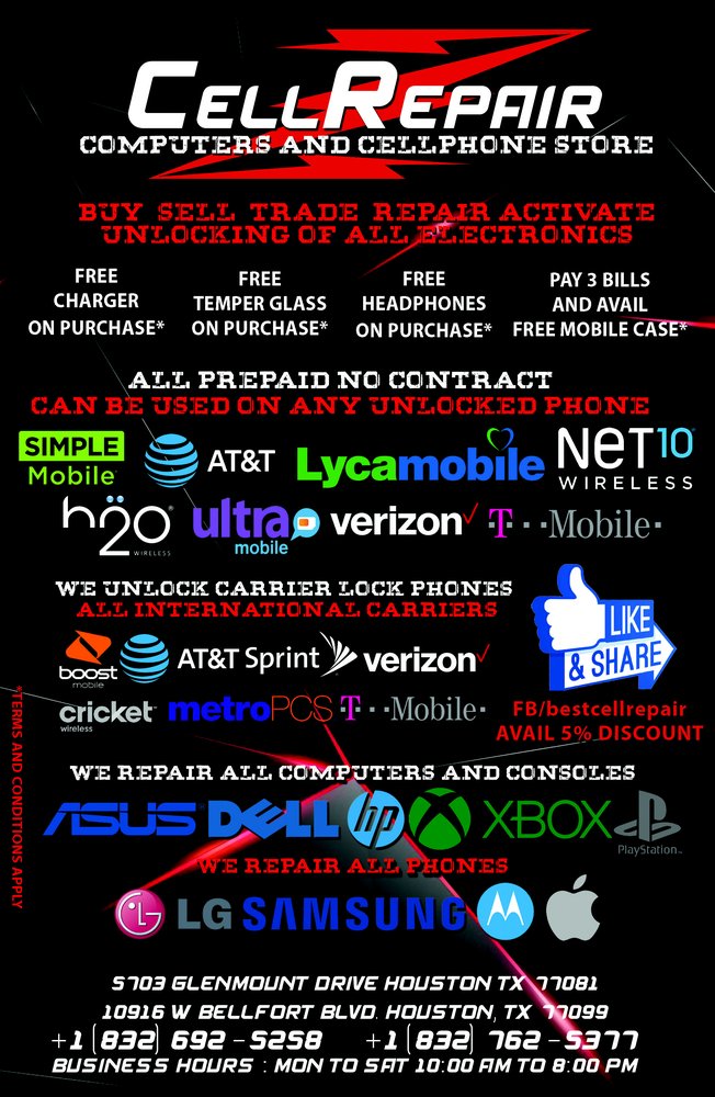 CELL REPAIRZ Updated May 2024 Request a Quote 10916 W Bellfort St