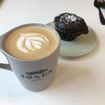 Jones Coffee - Maple Cardamom Latte and GF chocolate muffin - Coffee & Tea Near Me - Chaska, Minnesota