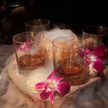 Three Dots and A Dash - 4 shots of aged Rum - Asian Fusion Near Me - Chicago, Illinois Three Dots and A Dash - 4 shots of aged Rum - Asian Fusion Near Me - Chicago, Illinois