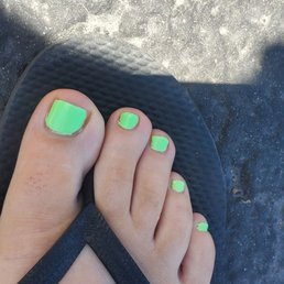 $25 to paint my toenails like this. JUST PAINT NO PEDICURE. What a rip off and waste of money. They look awful. DON'T GO HERE. $25 to paint my toenails like this. JUST PAINT NO PEDICURE. What a rip off and waste of money. They look awful. DON'T GO HERE.