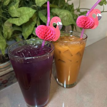 Aroy Thai Garden - Thai Tea and Lemon Butterfly Flower Tea - Thai Near Me - Middletown, Connecticut