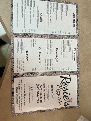 Menu photo 1 Rosie's Pizzeria Pawleys Island, SC Menu photo 1 Rosie's Pizzeria Pawleys Island, SC