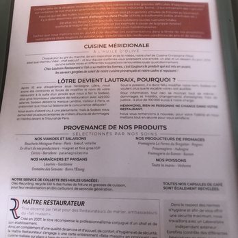 LAUTRAIX - Menu - French Near Me - Aix-en-Provence, 13