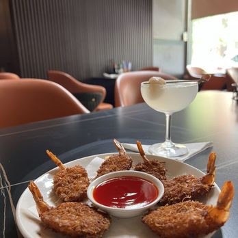 Tensan Ramen - Friend Coconut Shrimp and Lychee Martini to start this party off right:) - Pan Asian Near Me - Atlanta, Georgia