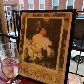 Bacco Ristorante & Bar - Menu and view from an upstairs table - Italian Near Me - Boston, Massachusetts