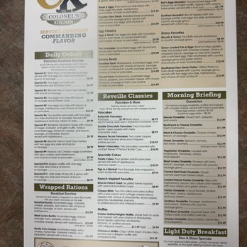 The Colonels Kitchen - Menu back - Breakfast & Brunch Near Me - Kalamazoo, Michigan The Colonels Kitchen - Menu back - Breakfast & Brunch Near Me - Kalamazoo, Michigan