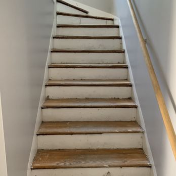 American Carpet South - Stairs after the old carpet was removed done by ACS - Carpeting Near Me - Springfield, Massachusetts