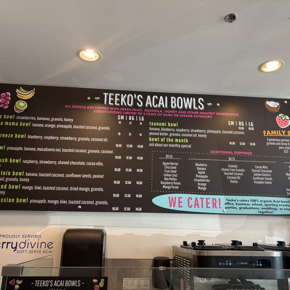 Teeko's Acai - Menu - Acai Bowls Near Me - Vernon Hills, Illinois Teeko's Acai - Menu - Acai Bowls Near Me - Vernon Hills, Illinois