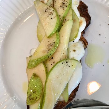 Ask For Luigi - Stracciatella cheese, pear, truffle honey and sourdough bread - Italian Near Me - Vancouver, British Columbia Ask For Luigi - Stracciatella cheese, pear, truffle honey and sourdough bread - Italian Near Me - Vancouver, British Columbia