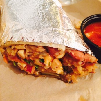 Cinco TacoBar - Veggie burrito w/rice, pintos, cheese, veggies( corn, zucchini,& onions), cheese, pickled onions (SPICY), orange sauce, & cilantro $8.25 - Mexican Near Me - San Leandro, California Cinco TacoBar - Veggie burrito w/rice, pintos, cheese, veggies( corn, zucchini,& onions), cheese, pickled onions (SPICY), orange sauce, & cilantro $8.25 - Mexican Near Me - San Leandro, California
