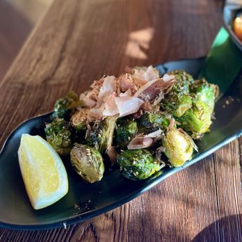 Hinodeya - Newark - Umami Brussels Sprouts (Fried Brussels sprouts with umami flavor (Dashi soy sauce) and savory fried garlic - $9) - Ramen Near Me - Newark, California