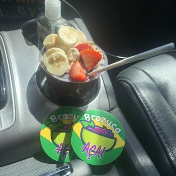 Brazuca Acaí - Large açaí bowl with their stickers. - Juice Bars & Smoothies Near Me - Richmond, California Brazuca Acaí - Large açaí bowl with their stickers. - Juice Bars & Smoothies Near Me - Richmond, California