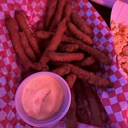 Rookies Rockin' Sports Bar - Green Bean Fries - crispy with a horseradish dipping sauce