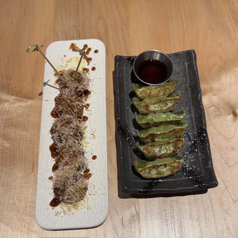 Takoyaki and Veggie Gyozas Takoyaki and Veggie Gyozas