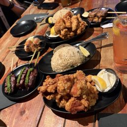 Garlic Crab Fried Rice Chicken Karaage and skewers Garlic Crab Fried Rice Chicken Karaage and skewers