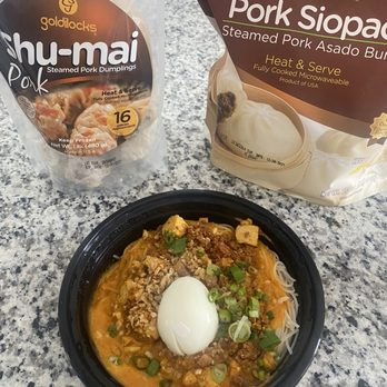 Goldilocks - Pancit Palabok noodles  with pork bun and siomai to go with - Bakeries Near Me - Las Vegas, Nevada