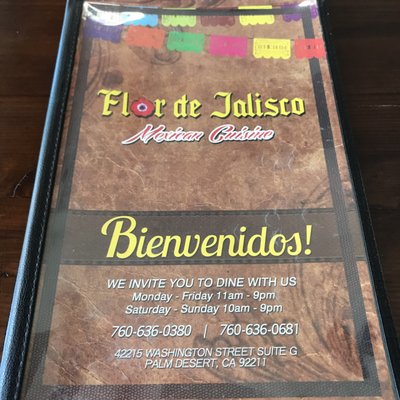 Menu photo 2 Flor De Jalisco Palm Desert, CA Menu photo 2 Flor De Jalisco Palm Desert, CA